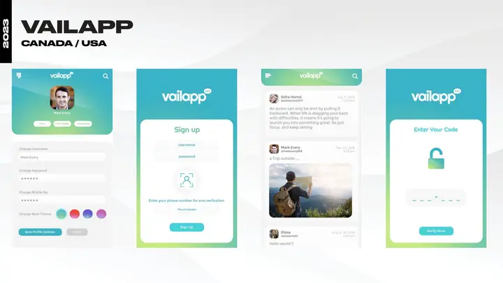 Vailapp screens — Canada / USA board